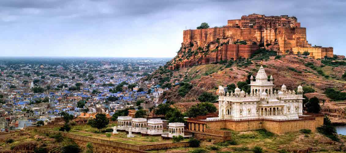 india north region blue city of jodhpur and mehrangarh fort