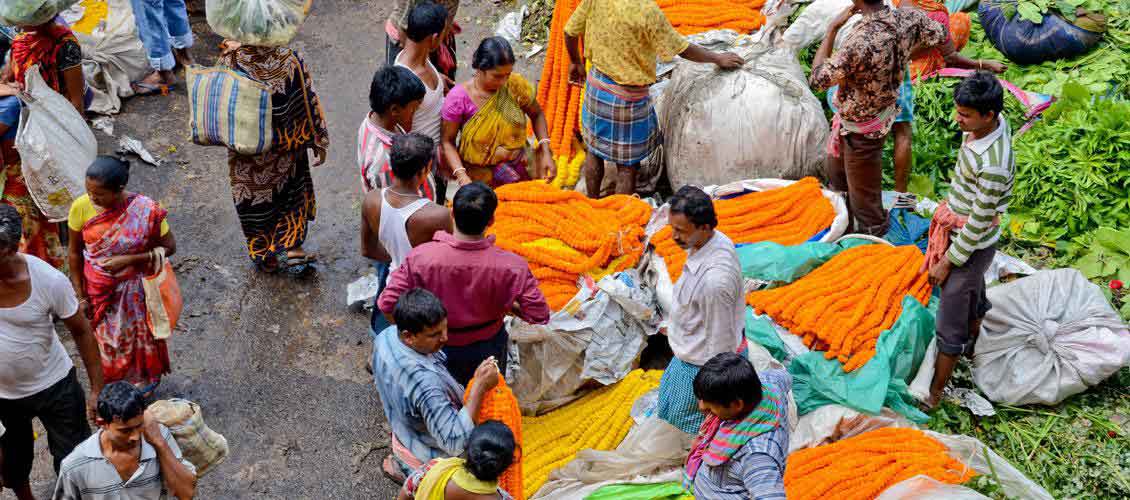 india east region flower market kolkata